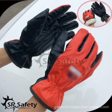 SRSAFETY Black/red nitrile impregnated fabric polar lining, synthetic driving safety gloves